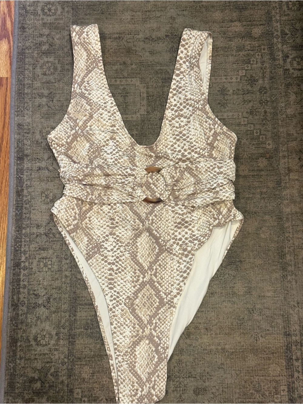 Toluca Swim One-Piece Swimsuit in Neutral Snake Print